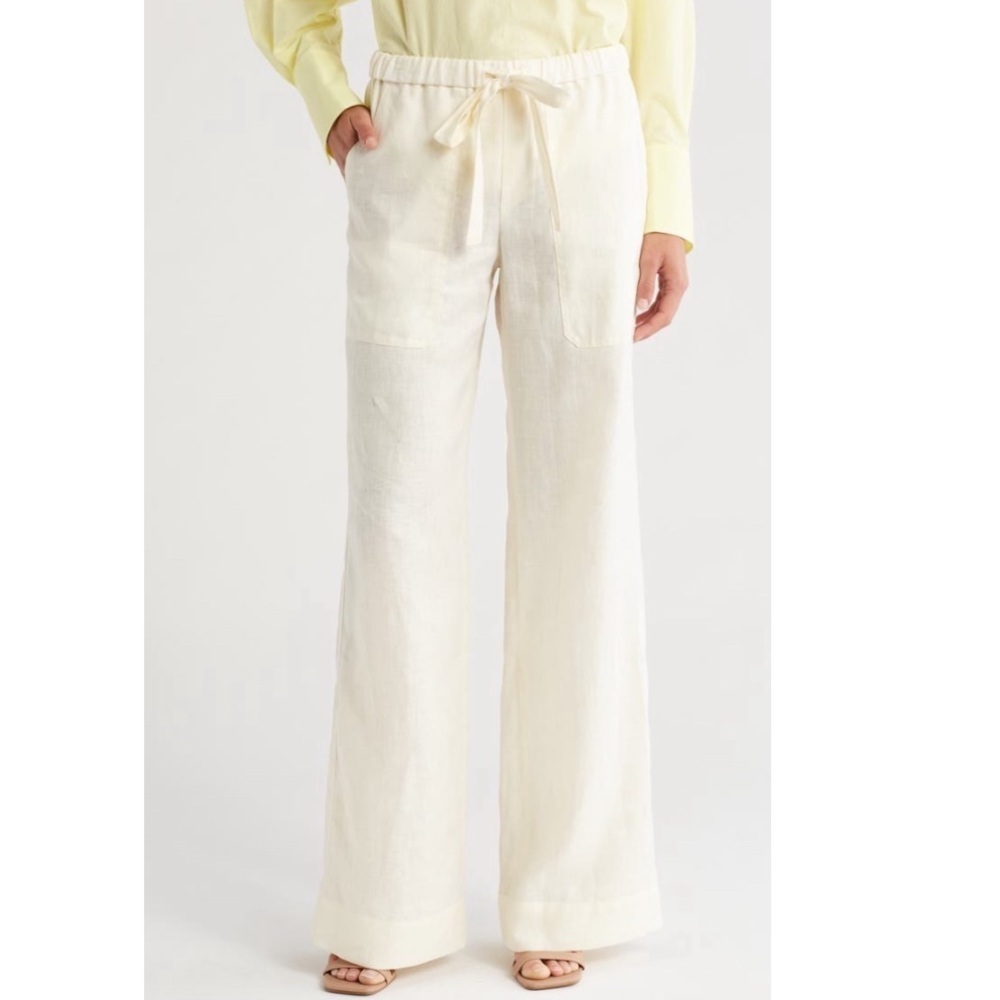 ALC Nalia Relaxed Linen Pants in Ivory- Size 4.